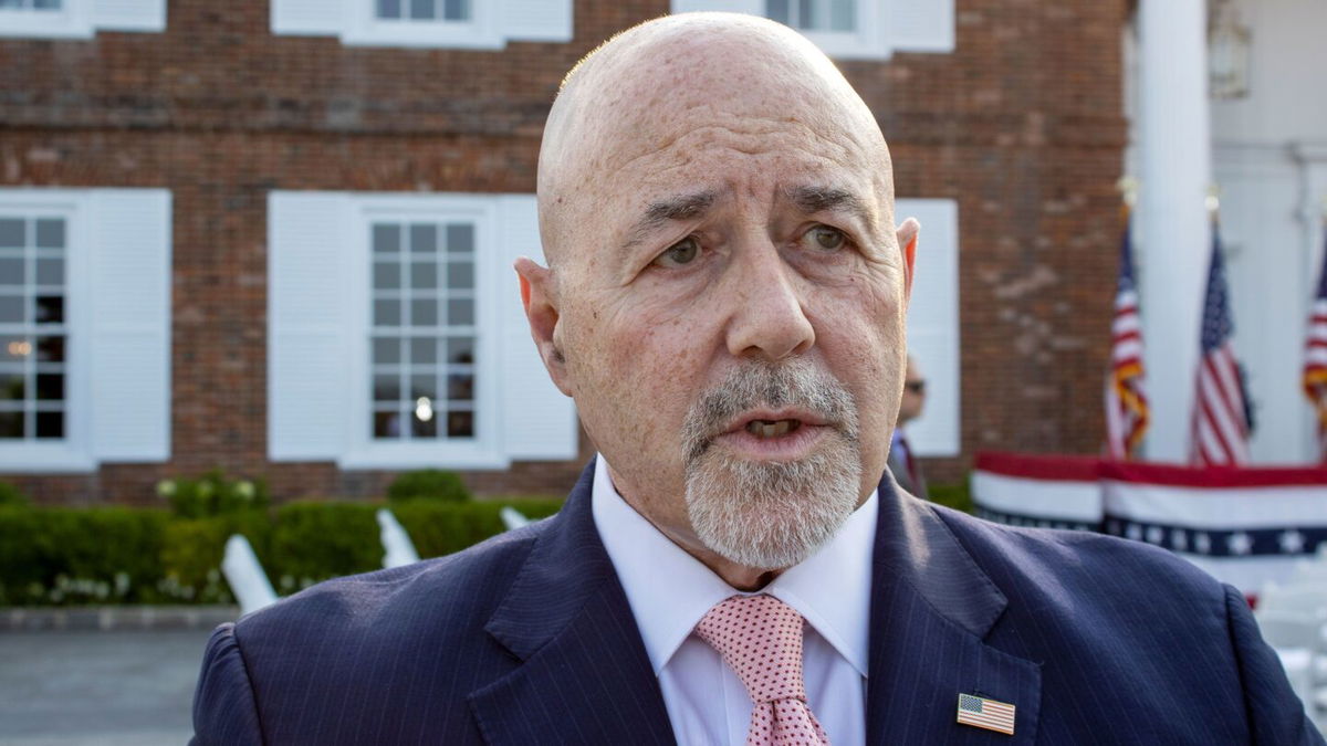 <i>Ted Shaffrey/AP</i><br/>News commentator and former New York City Police Commissioner Bernard Kerik speaks with the media at Trump National Golf Club Bedminster on June 13 in Bedminster