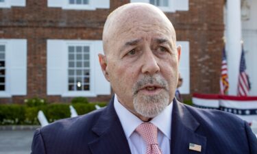 News commentator and former New York City Police Commissioner Bernard Kerik speaks with the media at Trump National Golf Club Bedminster on June 13 in Bedminster