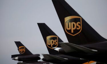 UPS cargo jets parked at the UPS Worldport facility in Louisville