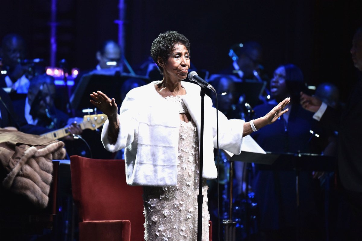 <i>Theo Wargo/Getty Images/File</i><br/>Aretha Franklin performing in 2017 at an Elton John AIDS Foundation event in New York. The jury hearing arguments surrounding the disposition of Aretha Franklin’s estate on Tuesday determined the 2014 version of her will should stand as the document of record for the estate.