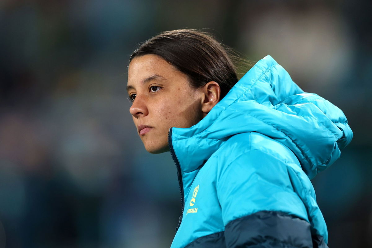 <i>Cameron Spencer/Getty Images</i><br/>Sam Kerr looks on ahead of her team's World Cup opener against Ireland.