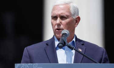 Republican presidential candidate and former vice president Mike Pence speaks during a Celebrate Life Day rally outside the Lincoln Memorial on June 24 in Washington