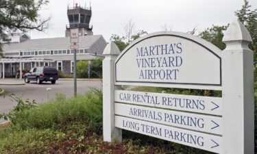 A small plane crash landed near a runway at Martha's Vineyard Airport