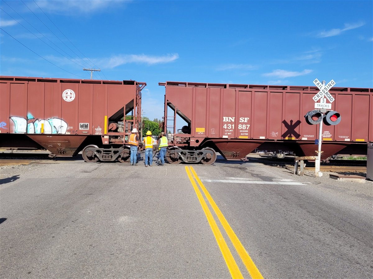 Train vs Pickup Truck in Roberts