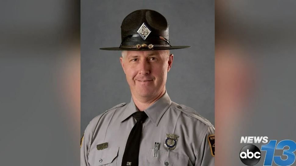 <i>NC State Highway Patrol/WLOS</i><br/>Trooper Jeffrey Dunlap was shot when he stopped Monday evening to assist a stranded motorist.
