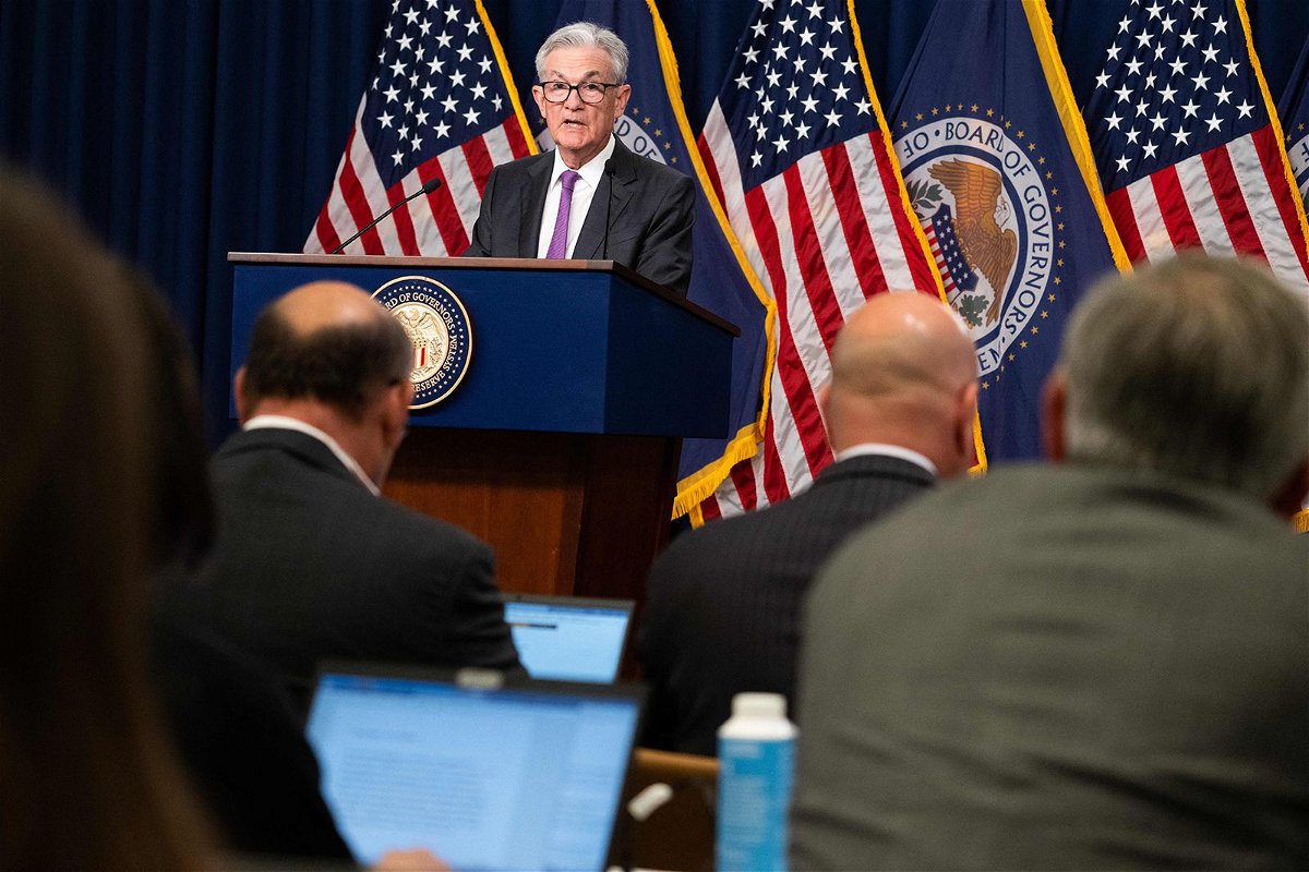 Federal Reserve Board Chairman Jerome Powell speaks during a news conference following a Federal Open Market Committee meeting at the Federal Reserve in Washington, DC, on July 26.