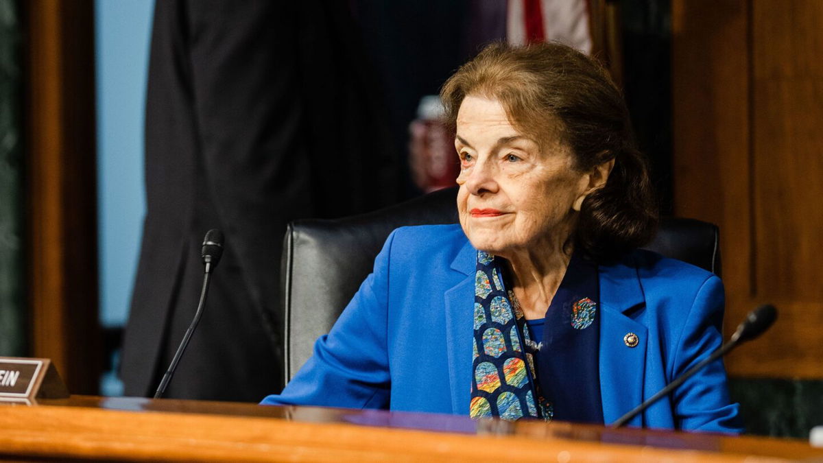 <i>Kent Nishimura/Los Angeles Times/Getty Images</i><br/>Sen. Dianne Feinstein attends a Senate Judiciary Business Meeting at the Senate Dirksen Office Building on Capitol Hill on May 18 in Washington