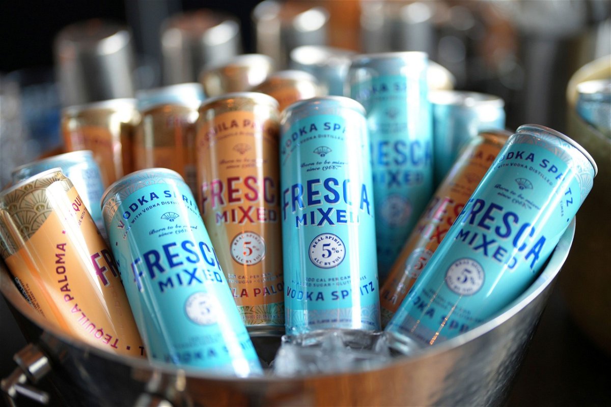 FRESCA Mixed, a new, premium ready-to-drink cocktail, comes in two flavors: Vodka Spritz and Tequila Paloma, at the FRESCA Mixed & Mingle event on November 17, 2022 in New York.