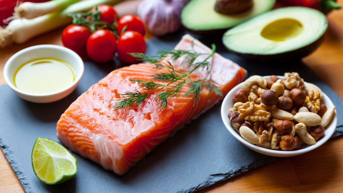 The Mediterranean diet focuses on fruits, vegetables, whole grains, beans and seeds, with a few nuts and a heavy emphasis on extra-virgin olive oil.