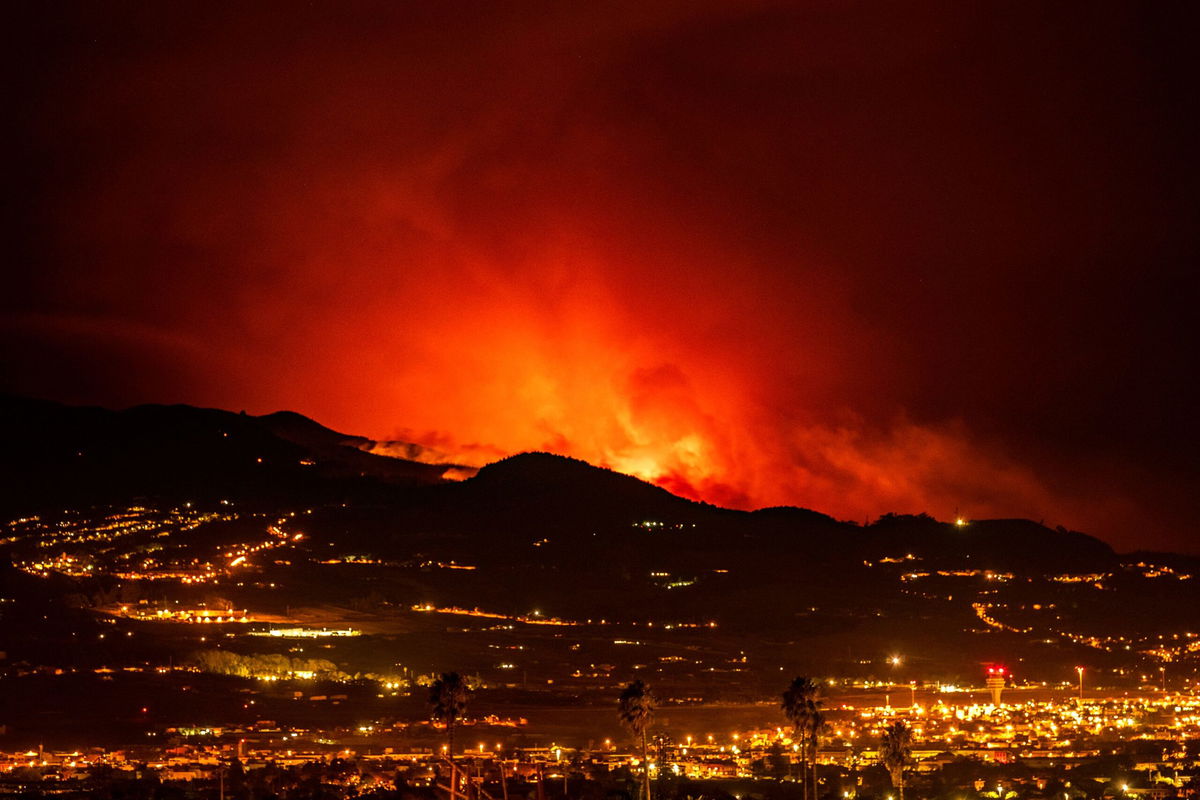 <i>Europa Press News/Getty Images</i><br/>Hydroplanes work on extinguishing forest fire on August 19 in La Orotava