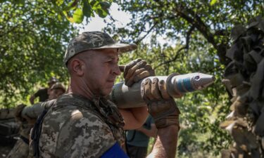 A Ukrainian serviceman pictured near a front line in Zaporizhzhia region.