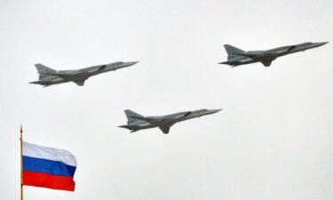 A file photo of Russian Tupolev Tu-22M supersonic bombers is seen here.