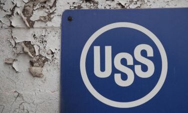 A sign is posted at the entrance of United States Steel's (USS) Gary Works facility on June 20