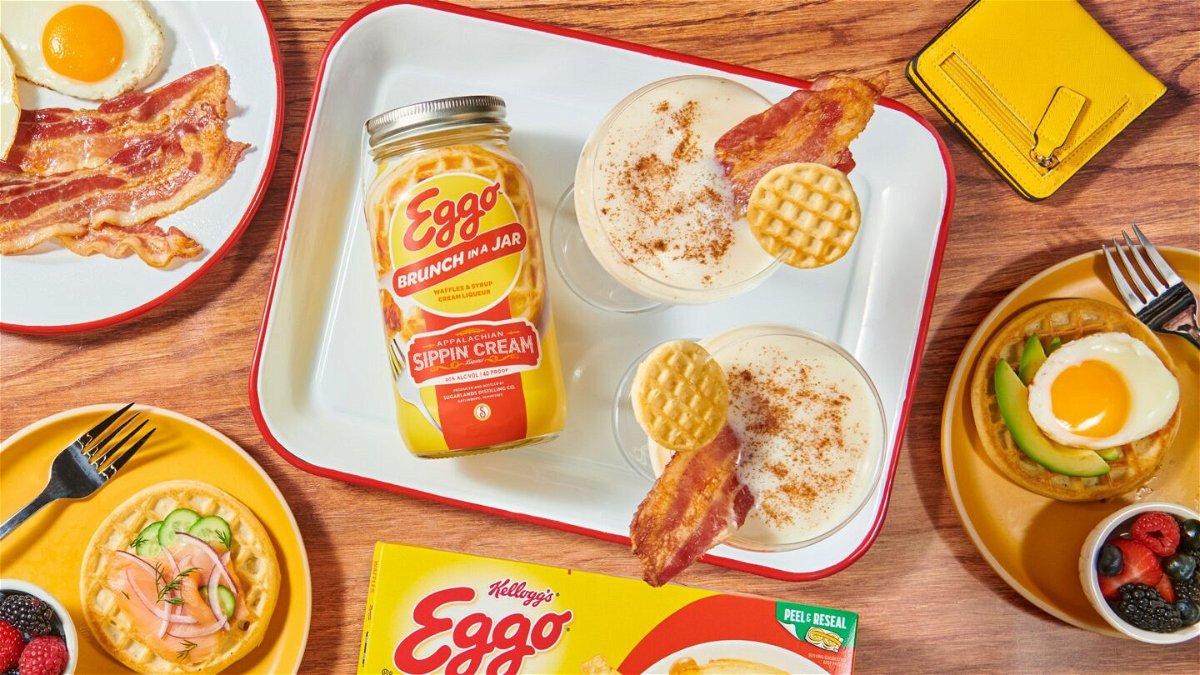 Eggo Brunch in a Jar made is with Sugarlands Distilling Company's liqueur.