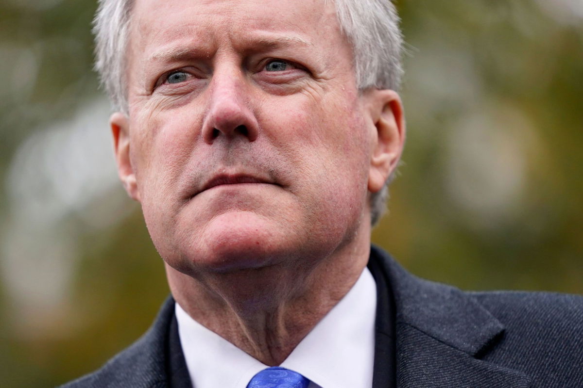 <i>Patrick Semansky/AP</i><br/>Trump chief of staff Mark Meadows speaks with reporters outside the White House on Oct. 26
