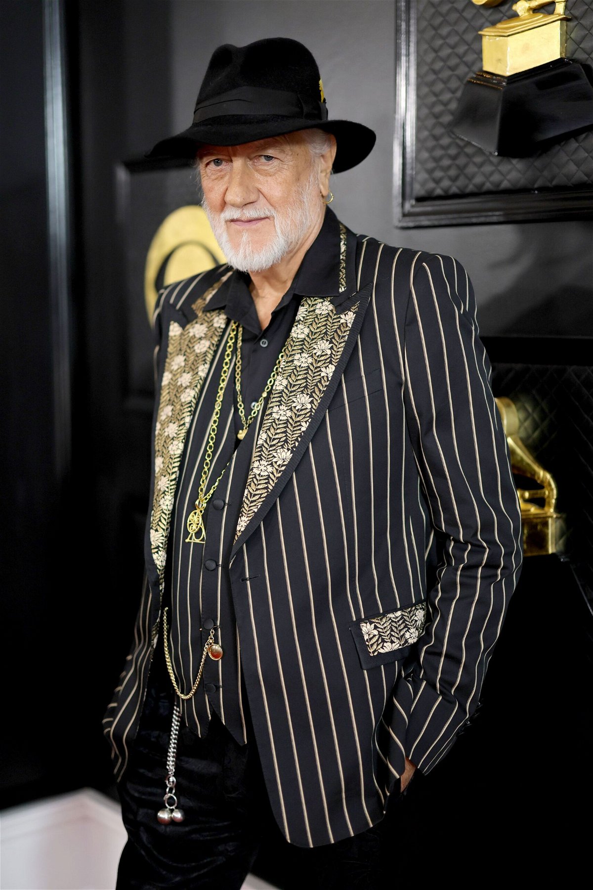 Mick Fleetwood is seen here at the 65th Grammy Awards on February 5 in Los Angeles, California.