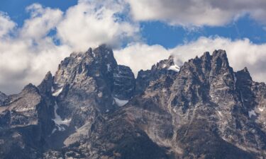 Clouds cover peaks in Grand Teton National Park. A woman died after falling off of Teewinot Mountain