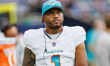 Miami Dolphins quarterback Tua Tagovailoa looks to pass against the Houston Texans during the first half of an NFL preseason football game