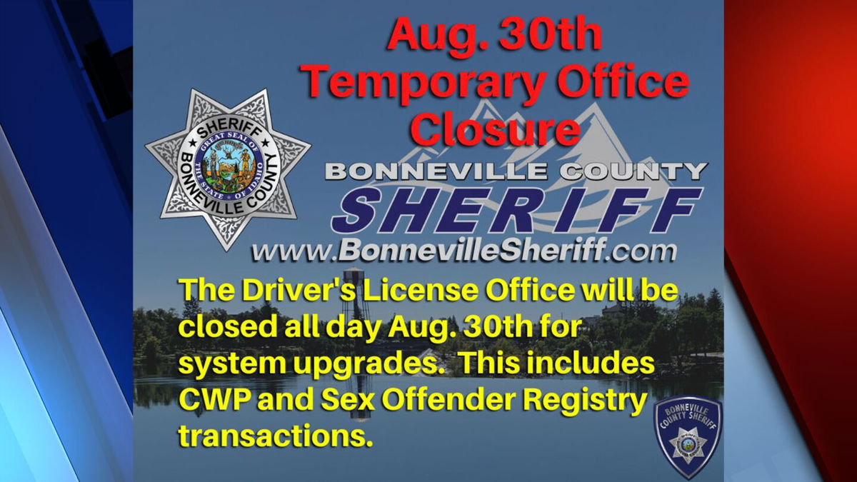 Bonneville County Driver’s License Office to close Aug. 30 LocalNews8