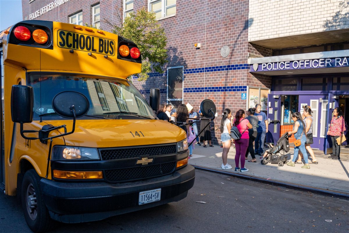 Students headed back to school in Brooklyn on Thursday, September 7.