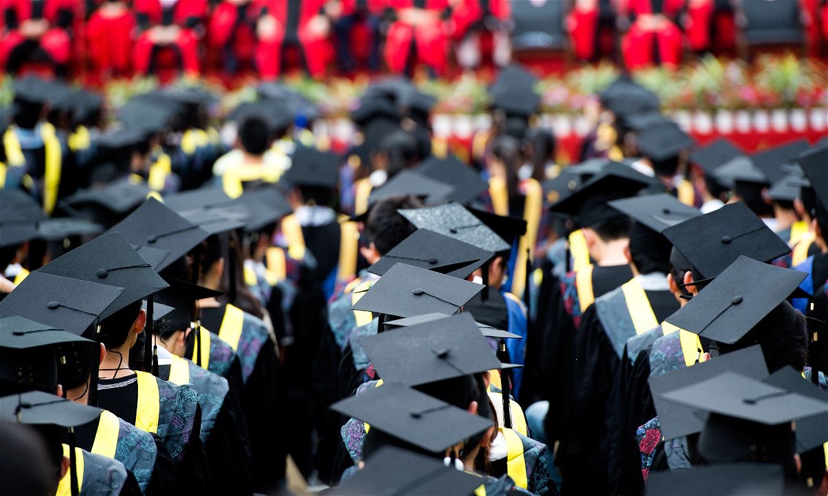 Graduates are pictured during a commencement.