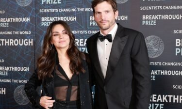 Mila Kunis and Ashton Kutcher arrive for the Ninth Breakthrough Prize Ceremony at the Academy Museum of Motion Pictures in Los Angeles