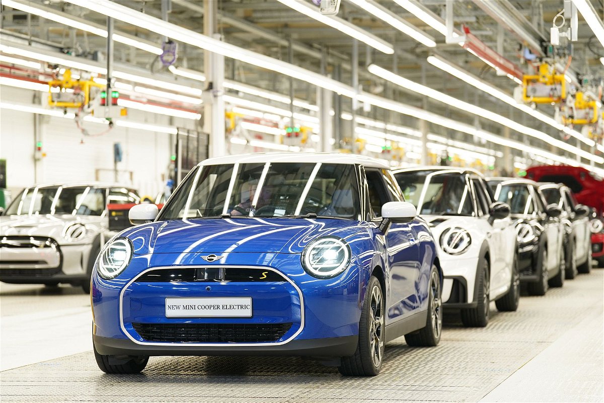 BMW Minis on the production line at the BMW Mini plant at Cowley in Oxford, as the company announced plans to build its next-generation electric Mini in Oxford after securing a Government funding package.
