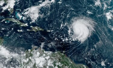 A satellite image of Hurricane Lee provided by the National Oceanic and Atmospheric Administration.