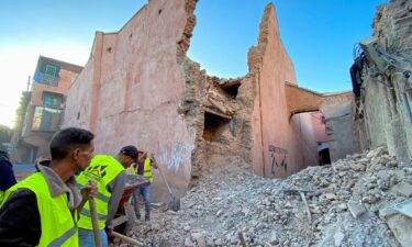 People inspect their damaged homes after a 6.8-magnitude earthquake struck Morocco on Friday night.