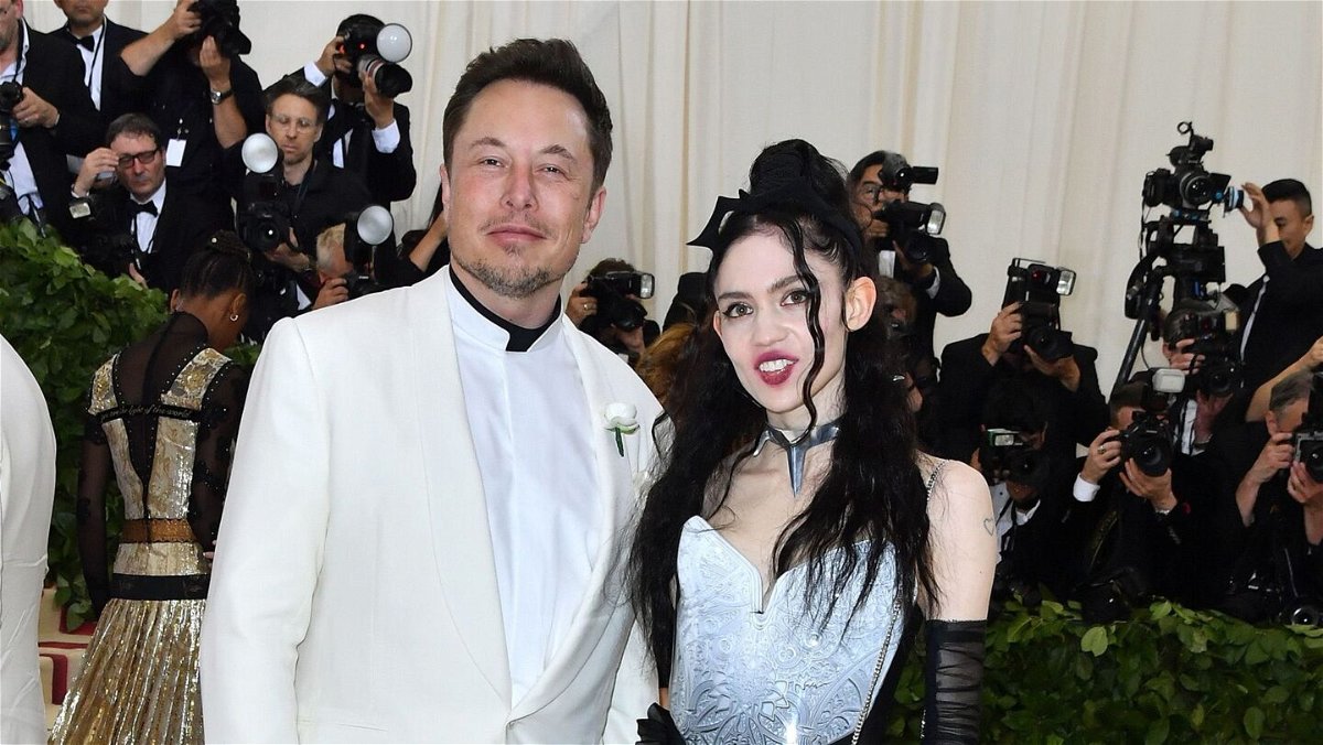 <i>Angela Weiss/AFP/Getty Images</i><br/>Elon Musk and Grimes are pictured in New York City in 2018. Musk has confirmed that he and former partner Grimes have a third child