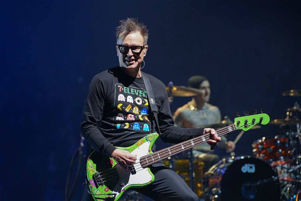 Mark Hoppus of Blink-182 performs onstage at Madison Square Garden in May.