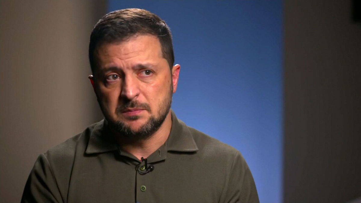 <i>CNN</i><br/>Ukrainian President Volodymyr Zelensky speaks to CNN's Wolf Blitzer during an interview on September 19 in New York.