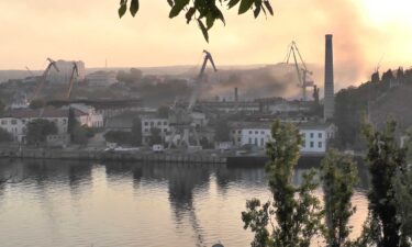 A view through a train window showed the damage to the Kerch Bridge on July 17.