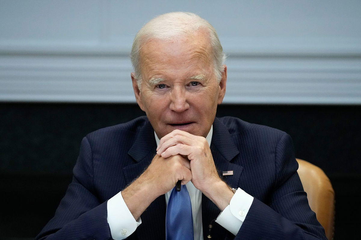 <i>Susan Walsh/AP</i><br/>President Joe Biden listens during a meeting with the presidential advisory board on historically Black colleges and universities in the Roosevelt Room of the White House in Washington