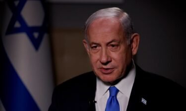 Israel Prime Minister Benjamin Netanyahu during an interview with CNN's Kaitlan Collins.