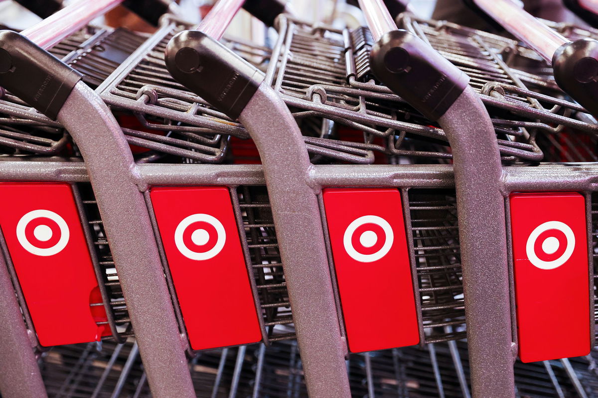 <i>Andrew Kelly/Reuters</i><br/>A Target logo is seen on shopping carts at a Target store in Manhattan