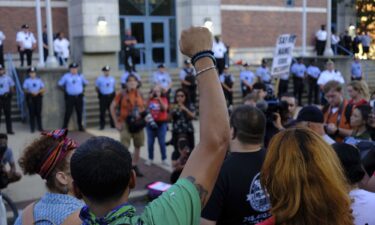 Demonstrators in Philadelphia demand police accountability and justice for Eddie Irizarry on August 31.