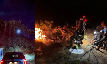 A man was stuck for around 12 hours on a San Juan County cliff face after his knee got stuck in a crack of a climbing route Friday night.