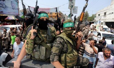 Hamas' political bureau chief Ismail Haniyeh speaks during a rally in Qatar's capital Doha