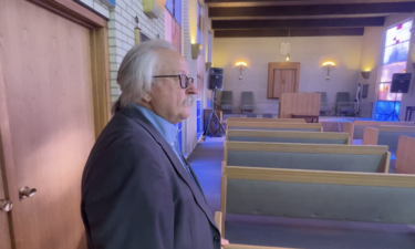 Dale Spencer in the Temple Emanuel Synagogue in Pocatello