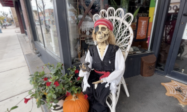 Pirate skeleton pictured in Historic Downtown Pocatello