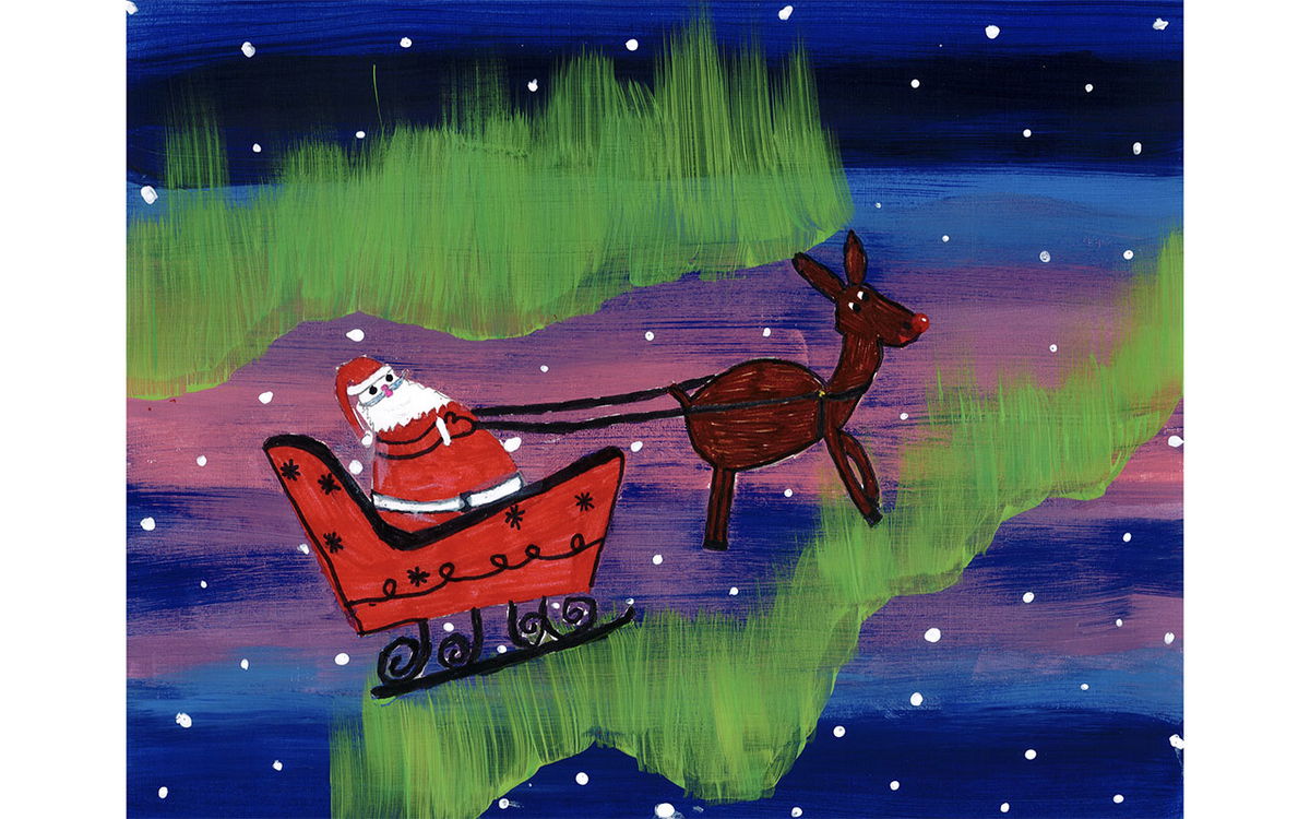 Last year’s winning holiday card art by Brynlee Parce, Spalding STEM Academy.