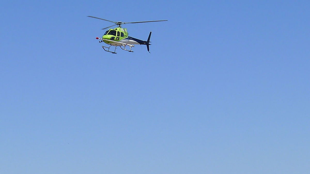 The low-level helicopter flights were conducted over the summer and imaged geology using airborne geophysical technology. 