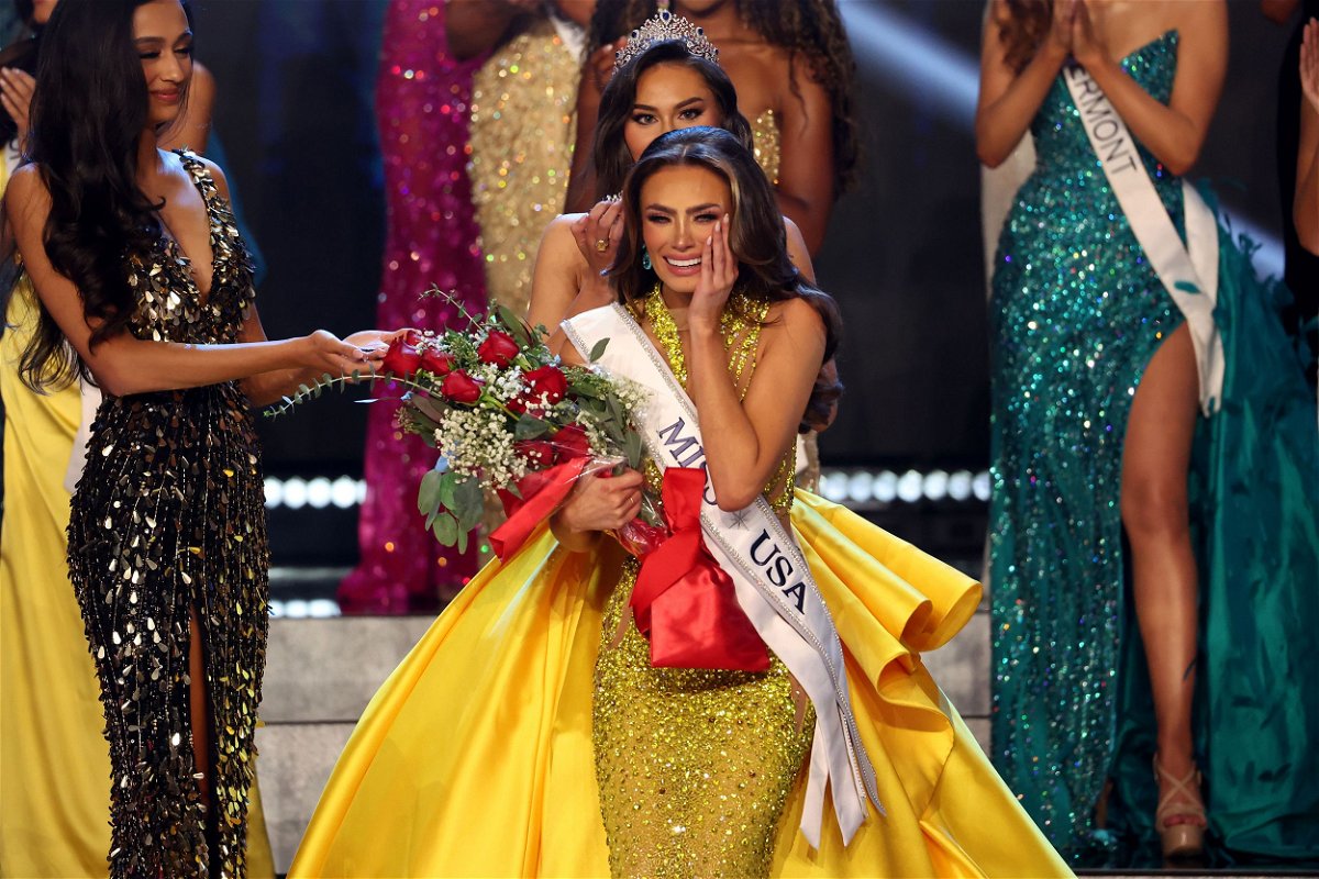 Miss Utah USA Noelia Voigt is crowned as Miss USA 2023.