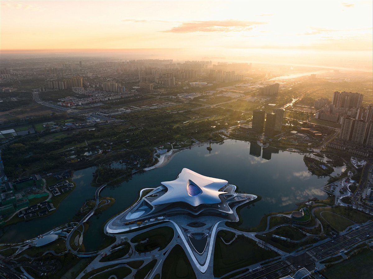 The new Chengdu Science Fiction Museum in China would comfortably fit into the set of an intergalactic space adventure or alien invasion tale.