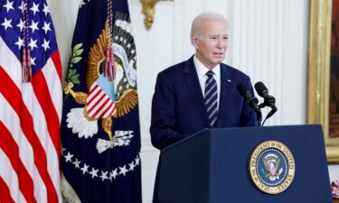 President Joe Biden delivers remarks at a ceremony at the White House in Washington