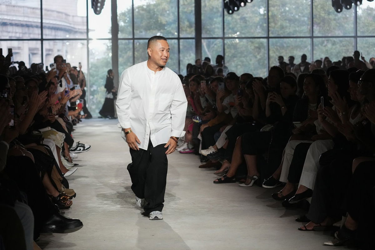 <i>Victor Virgile/Gamma-Rapho/Getty Images</i><br/>Models walk in the finale of the Spring-Summer 2024 3.1 Phillip Lim show at New York Fashion Week on September 10.