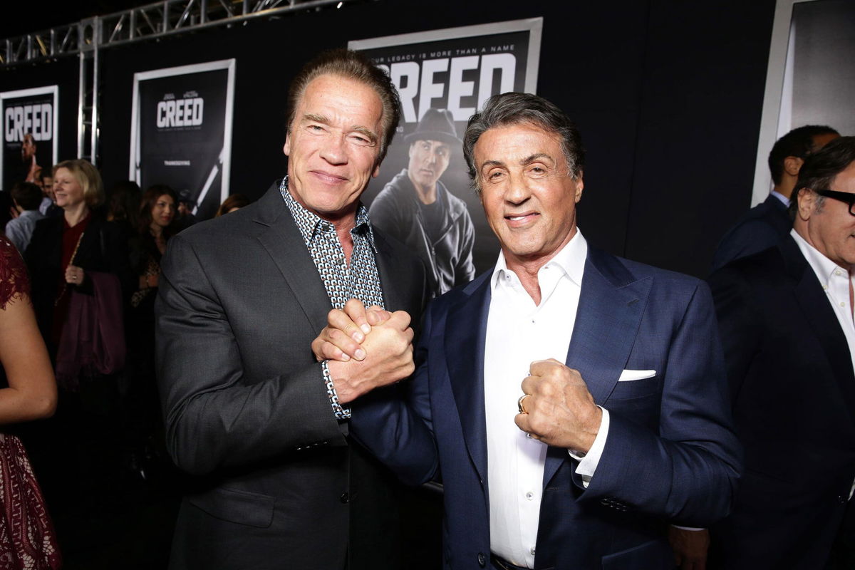 <i>Eric Charbonneau/Invision for Warner Bros/AP</i><br/>Arnold Schwarzenegger and Sylvester Stallone at the Los Angeles premiere of 'Creed' at Regency Village Theater on Thursday