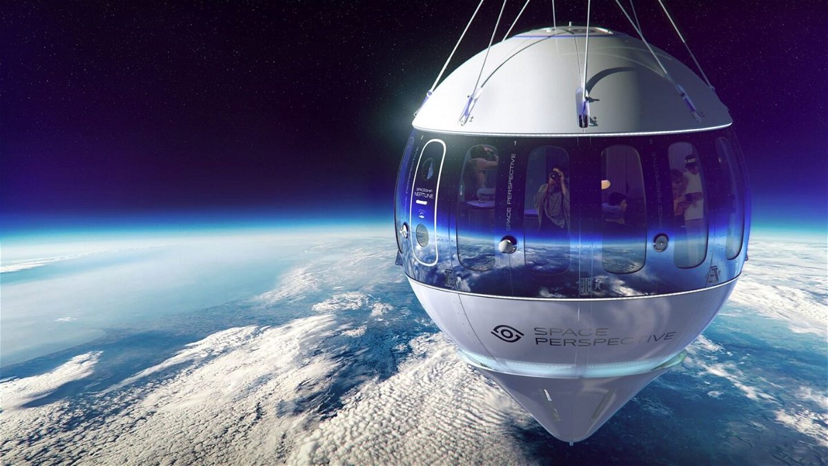 Space Perspective intends to take space tourists some 100,000 feet to the edge of space via a pressurized capsule suspended from a high-tech balloon.