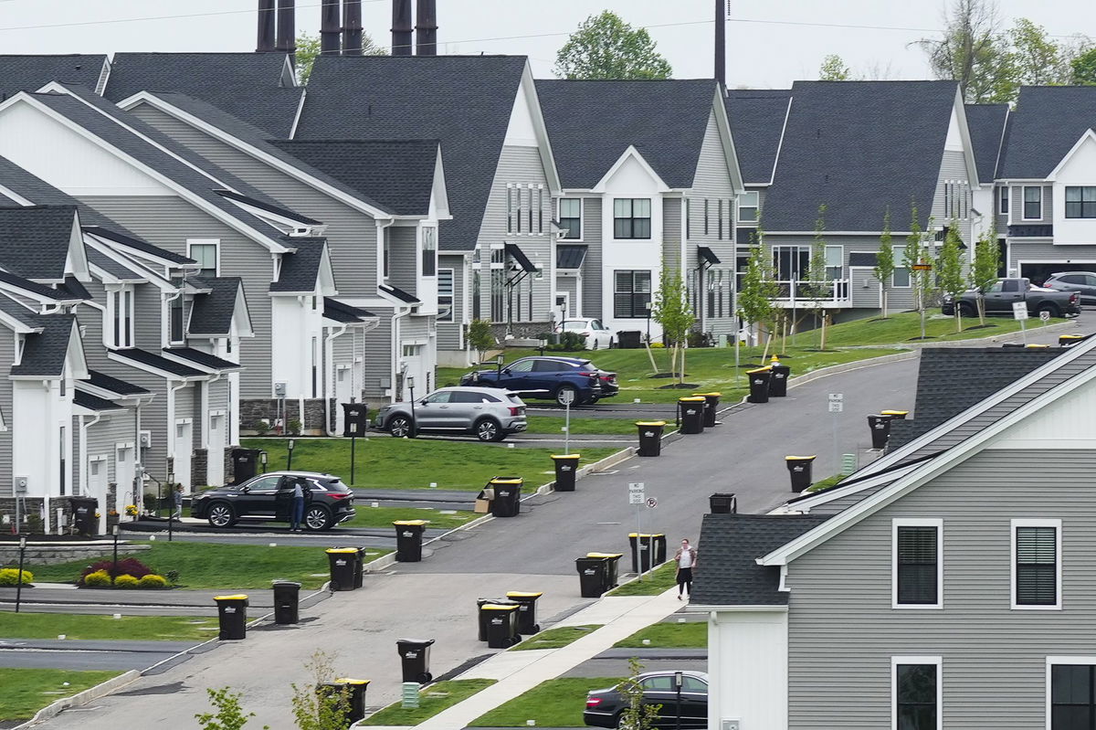 A development of new homes in Eagleville, Pennsylvania is shown on April 28.